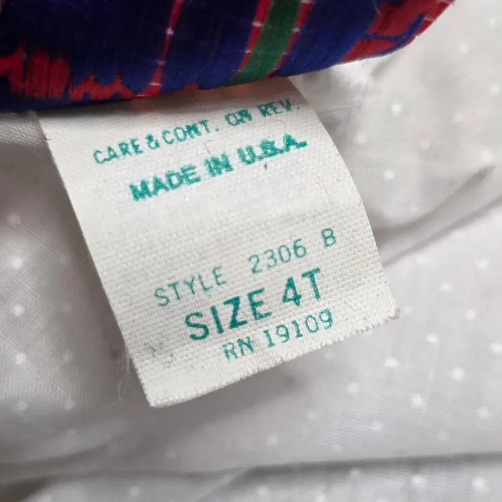 Vintage White Toddler Blouse 4T Puff Sleeve Embroidered Peter Pan Cottagecore